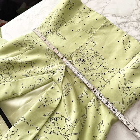 Vintage Albert Nipon Silk Pastel Green Black Sequin Floral Blazer Women's Size 8 - Picture 10 of 11